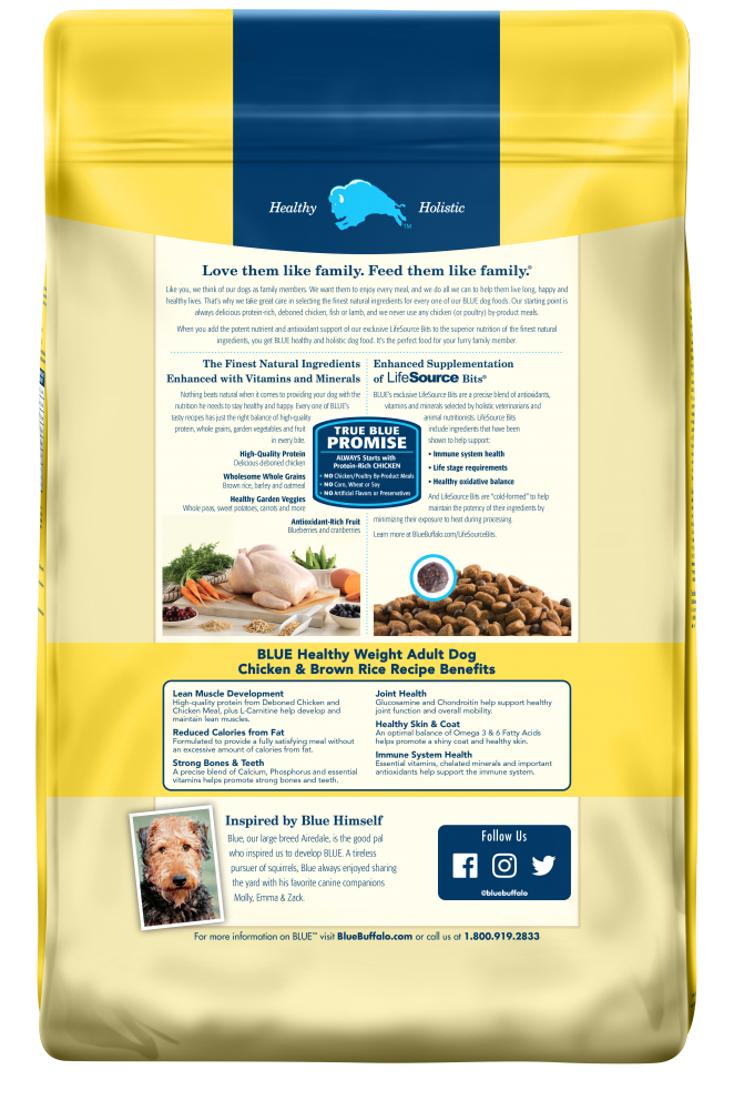 Blue buffalo sale dog food label