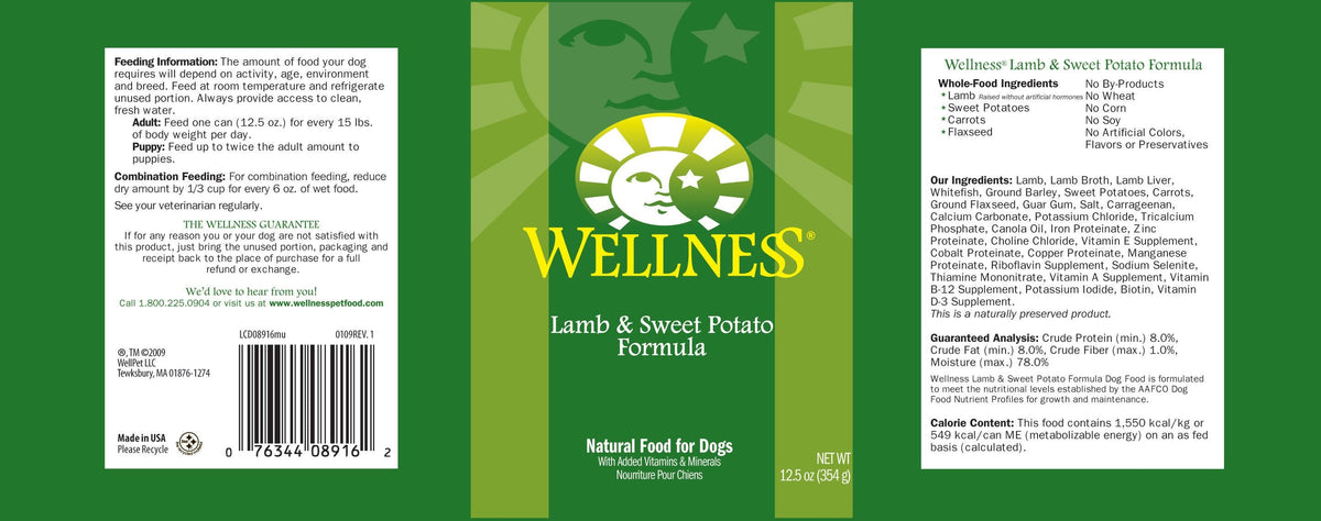 Wellness complete health adult lamb & barley recipe clearance dry dog food