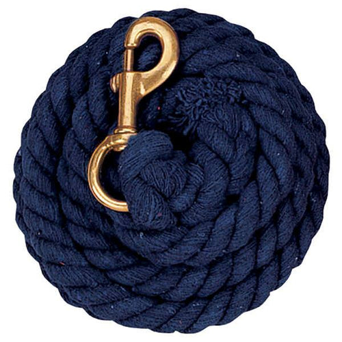 Weaver Leather Cotton Lead Rope With Brass Plated 225 Snap (5/8 x 10', Navy)