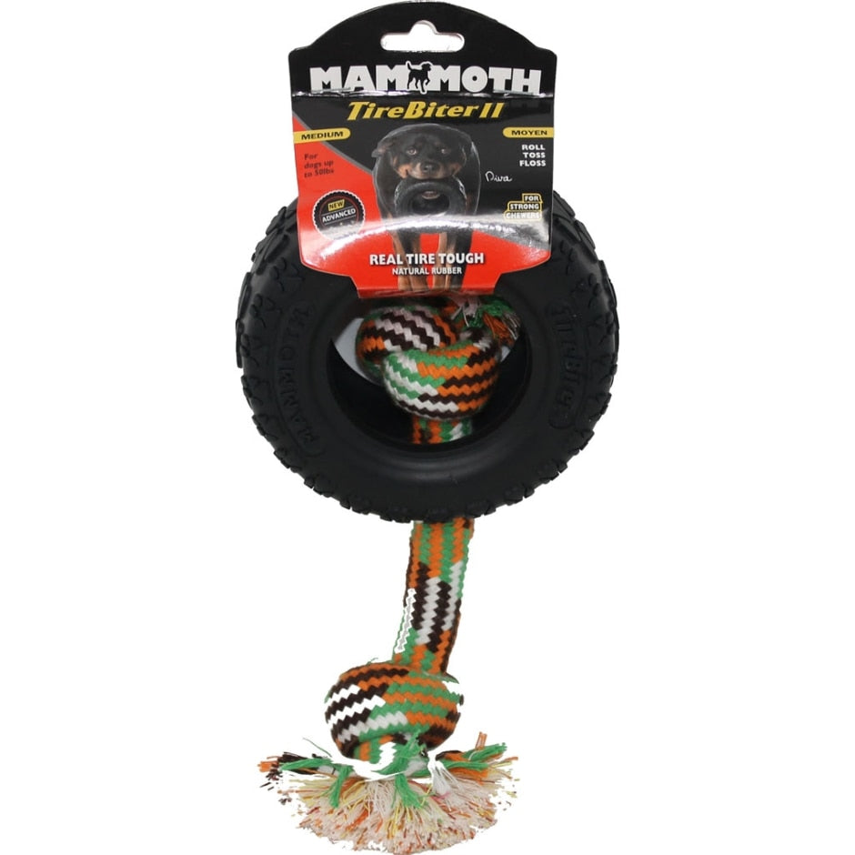 Mammoth Tirebiter With Rope Dog Toy