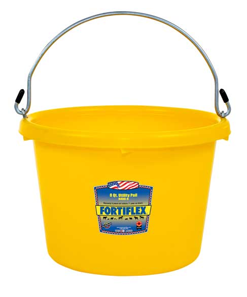 Fortex N-400-8BX Molded Rubber Utility Pail, Black, 8 qt