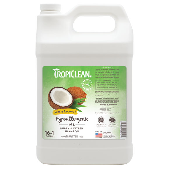 TropiClean Gentle Coconut Hypoallergenic Puppy & Kitten Shampoo