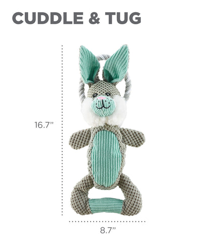 Charming Pet Scrunch Bunch Bunny Gry Dog Toy