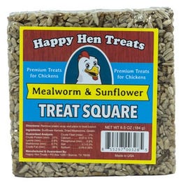 Poultry Treats, Mealworm & Sunflower Squares, 6.5-oz.