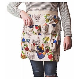 Egg Collecting Apron, Half Body, Bright Rooster Print - Deer Park, NY - The  Barn Pet Feed & Supplies
