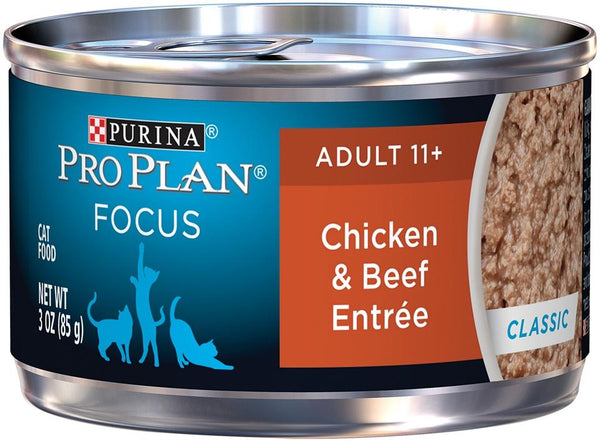 Purina Pro Plan Focus Senior Cat 11 Chicken Beef Entree Canned