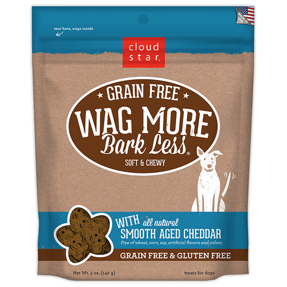 Cloud Star Wag More Bark Less Soft and Chewy Grain Free Smooth Aged Cheddar Dog Treats