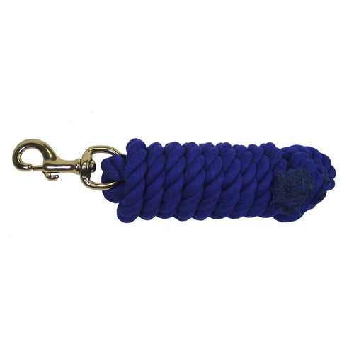 Hamilton Cotton Rope Leads with Brass Bolt Snap Blue
