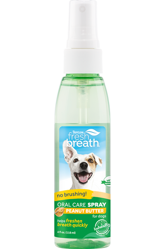 TropiClean Fresh Breath Peanut Butter Oral Care Spray for Pets