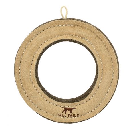 Tall Tails Natural Leather Ring Toy